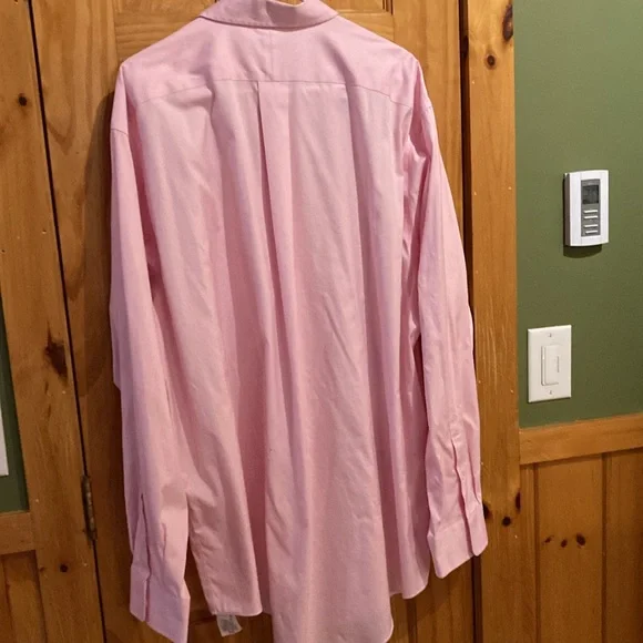 Men’s Land’s End Long Sleeve Button Down Shirt, Pink, Sz 19-38 Big/Tall - Picture 7 of 8